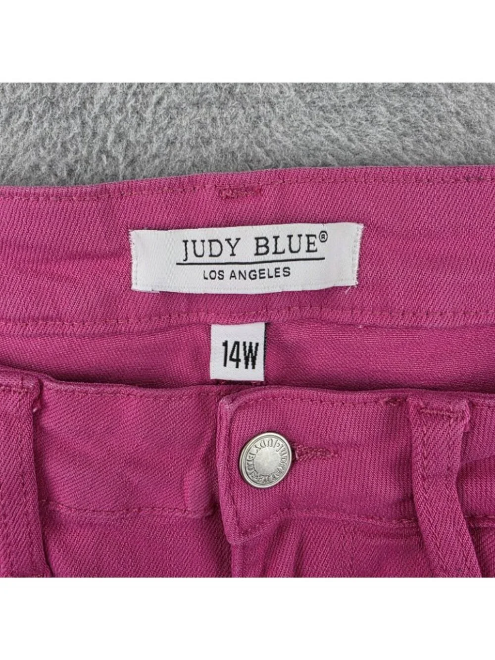 Judy Blue Jeans Womens 14W Pink Neon High Rise Skinny Ankle Stretch Denim